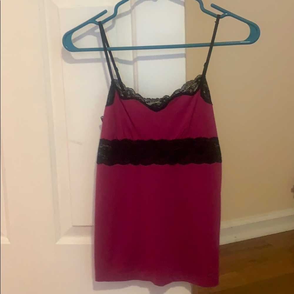Pink lace tank top